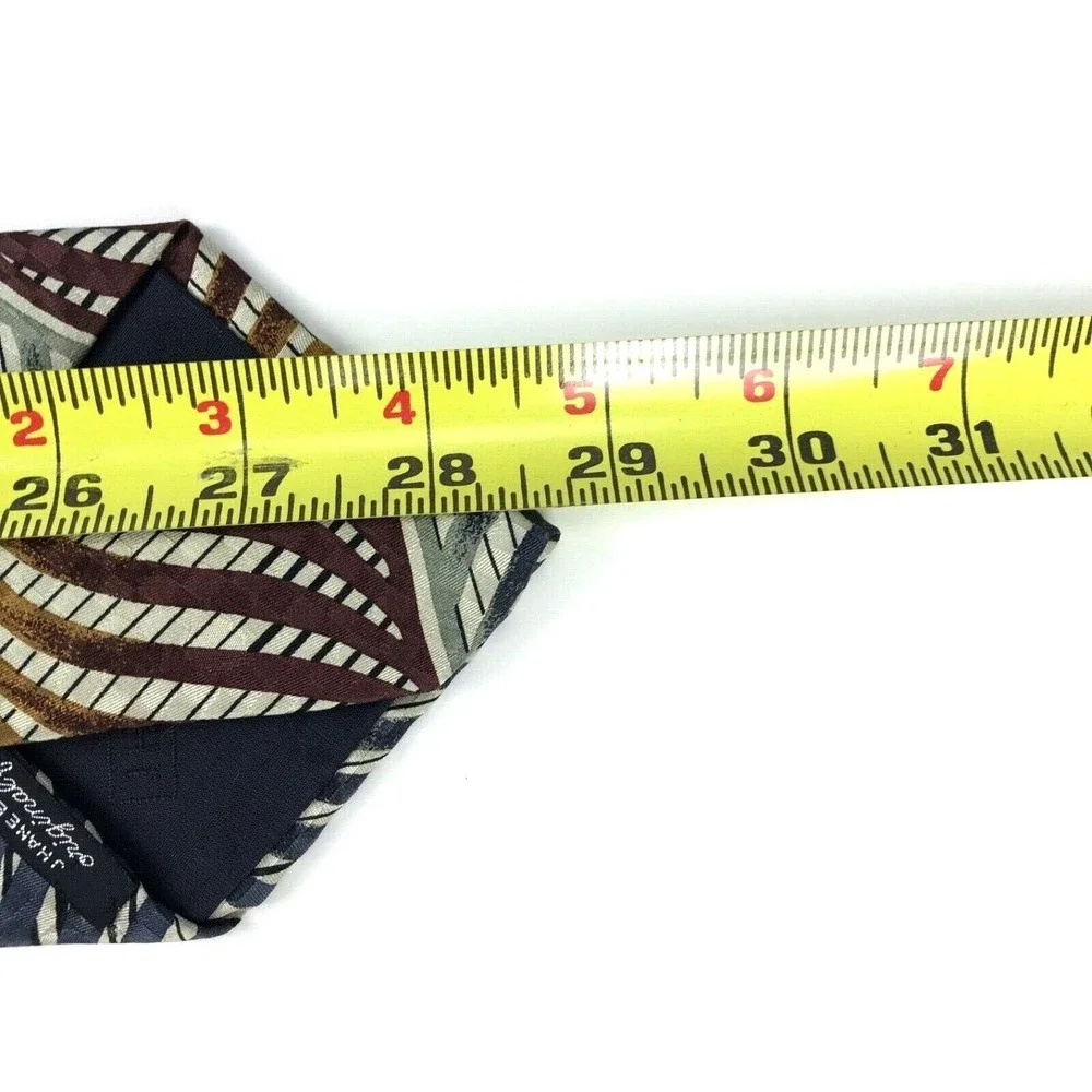 Jhane Barnes Silk Tie Men's Multicolor Designer Necktie Abstract Striped - Japan